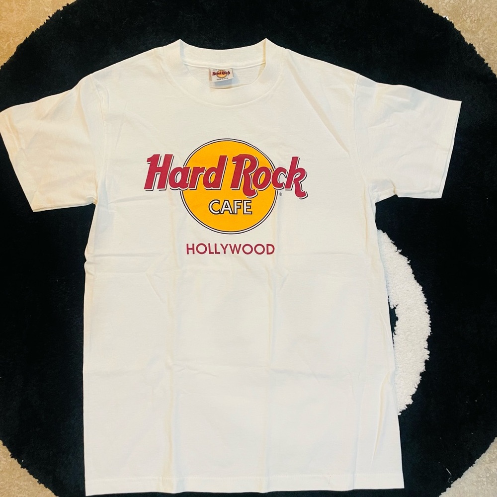 Hard Rock Cafe Classic White Tee with Red and Yellow Logo